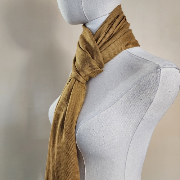 Mustard Yellow Fringe Scarf - Picture 3 of 6